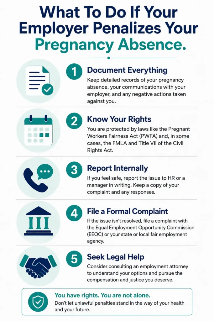 Step by step guide for pregnant workers facing attendance violations at work 