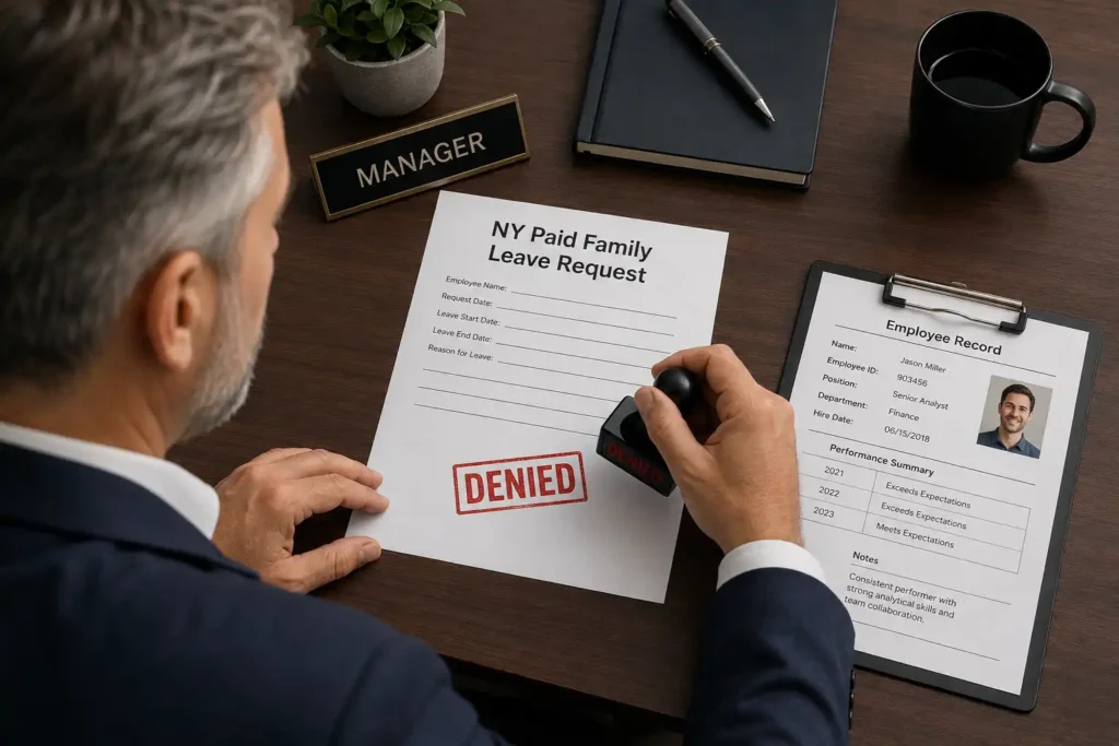 A boss denying a Paid Family Leave Request